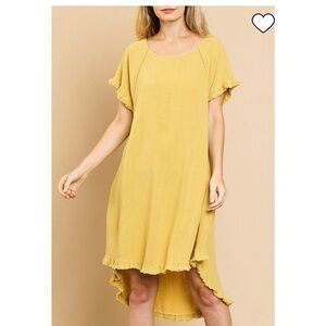 Umgee  High Low Linen Cotton Blend Dress Size S